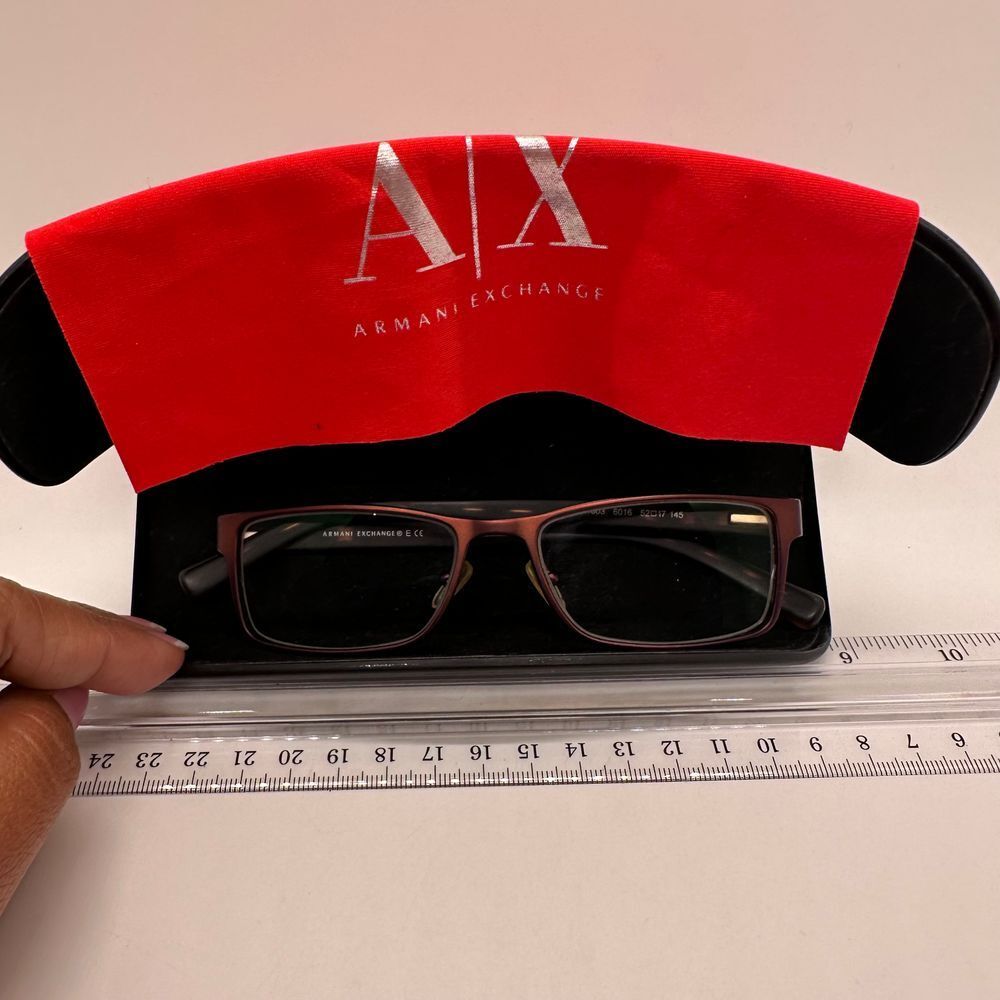 Armani Exchange AX Designer Brown Metal Frame Rectangular‎ Eyeglasses Modern